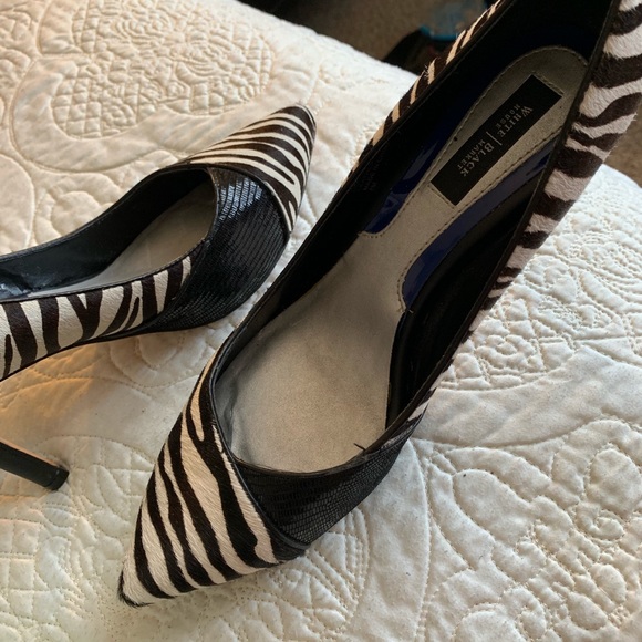 White House black market zebra leather heels 👠 - Picture 4 of 5